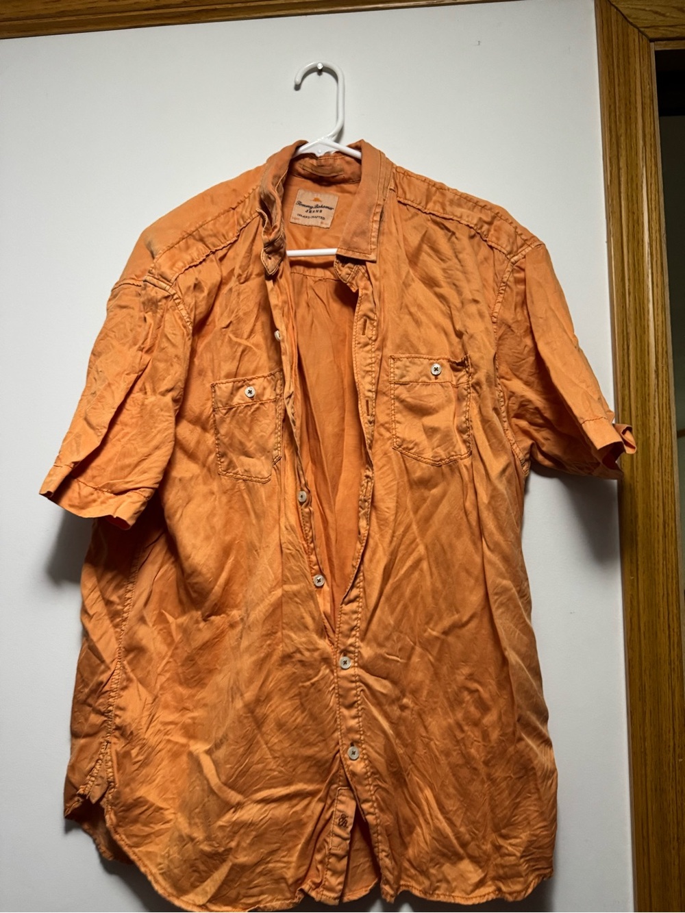 Tommy Bahama Orange Short-Sleeve Button-Up Shirt